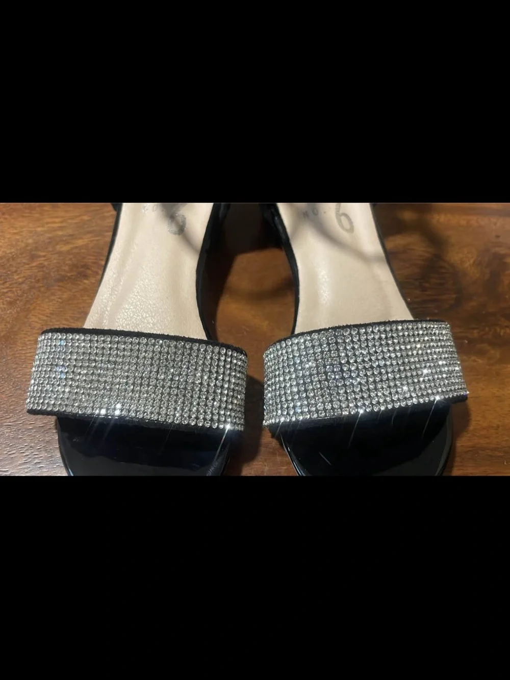 Mix No. 6 Black Crystal-Embellished Ankle-Strap Sandals